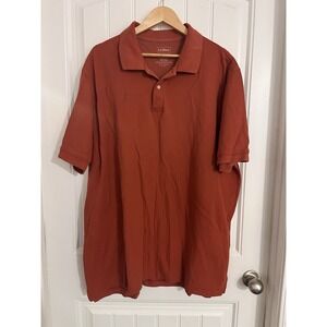 LL Bean Shirt‎ Mens XXL Tall Rust Cotton Polo Shirt Golf Sports Short Sleeve